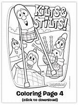 Coloring Stilts Kilts Stinky Veggietales Printable Pages Operation Child Christmas Tales Veggie Song Cheese Battle Sheet Choose Board sketch template