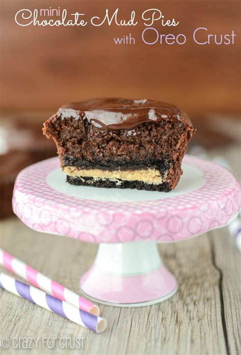 Mini Chocolate Mud Pies With Oreo Crust Crazy For Crust