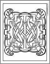Celtic Coloring Pages Designs Leaf Irish Colorwithfuzzy Knots Scottish sketch template