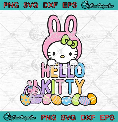 kitty easter bunny svg hunting easter eggs happy easter day svg