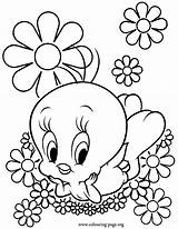 Coloring Pages Flowers Tweety Fun Beautiful Color Flower Kids Printable Amazing Bird Colouring Cool Print Birds Interesting Surrounded Animals Drawings sketch template