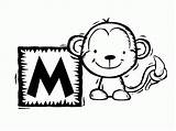 Coloring Cute Pages Monkey Printables Baby Popular sketch template