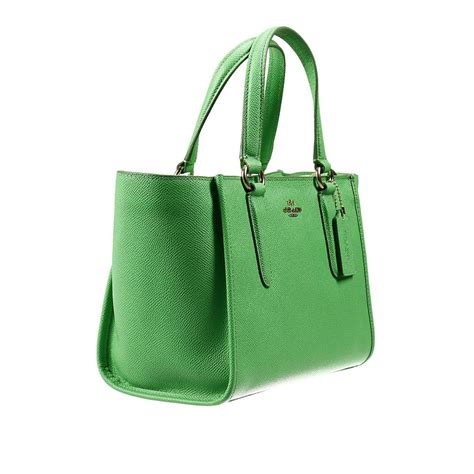 coach handbag bag mini crossbe carryall shopping leather  green lyst