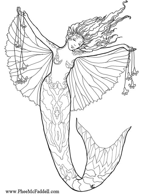 detailed mermaid coloring pages getcoloringpagescom