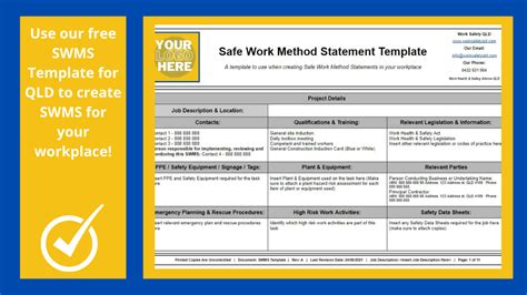 swms template  queensland work safety qld