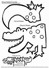 Crocodile Craft Coloring Crafts Pages Alligator Kids Activities Paper Preschool Printable Letter Cartoon Wobbly Crocodilo Colouring Acordeon Reptile Puppet Print sketch template