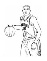 Coloring Nba Westbrook Russell Pages sketch template