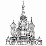 Rusia Basilio Catedral Moscú Arquitectónicos Edificios sketch template