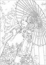 Japan Geisha Japonais Japon Colorare Malbuch Erwachsene Adulti Giapponesi Giappone Adulte Pour Adultes Japonaise Stilizzati Jolie Coloriages Difficiles Immagini Etape sketch template