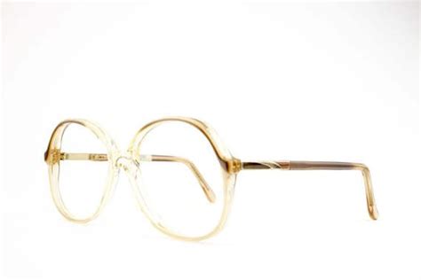 vintage 80s glasses retro oversized clear brown eyeglass etsy clear