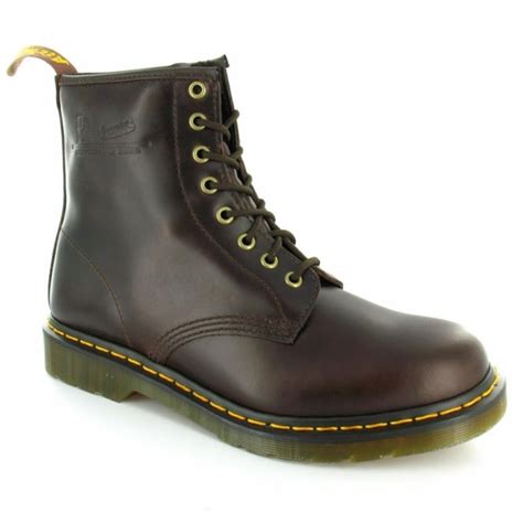 dr martens  mens modern classics quality zenith leather boots dark brown casual boots