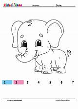 Elephant Numbered Kidzezone sketch template