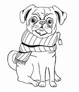 Pug Coloring Pages Christmas Line Drawing Illustration Colouring Ward Memoli Choose Board sketch template