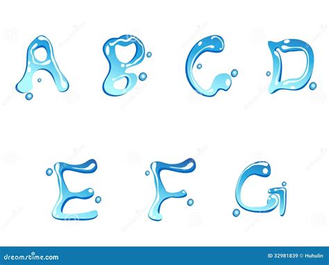 Water Font Aqua Alphabet Drops Of Water Abc Wet Letters Cartoon