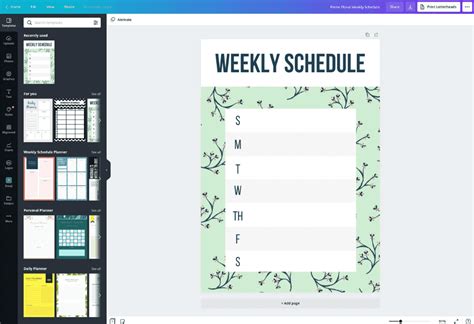 weekly schedule maker  create weekly schedules canva