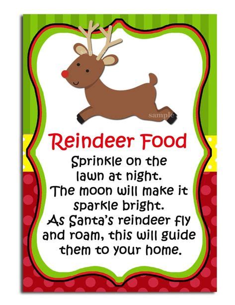 reindeer food printable labels instant   images