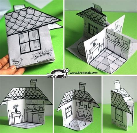 paper house paper craft paper doll house paper
