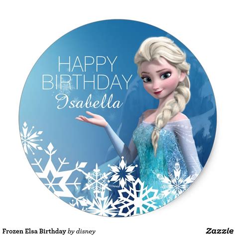 frozen elsa birthday classic  sticker zazzlecom elsa birthday