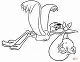 Dumbo Stork Coloring Baby Pages Mr Printable Disney Delivers Print Characters Book Drawing Cartoon Birds Paper sketch template