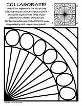 Symmetry Radial Collaborative Coloring Pages Drawing Collaboratif Activity Classroom Teacherspayteachers Sub Plans Projects sketch template