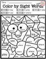 Sight Word Words Color Worksheets Coloring Pre Summer Pages Kindergarten Code Colors sketch template