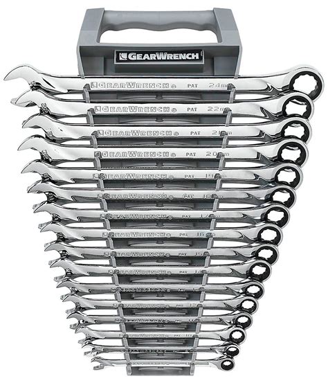 gearwrench  pc xl combination ratcheting wrench set metric
