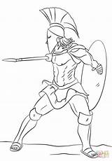 Coloring Gladiator Getcolorings Pages Spartan Warrior Color sketch template