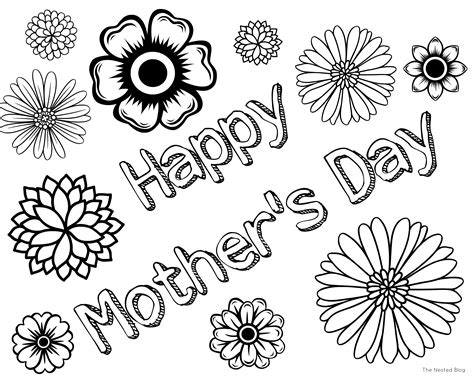 printable mothers day coloring cards kitty baby love