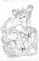 Witch Druid Postaci Sztuka Druku Komiksowa Projektowanie Kolorowanki Rysowanie sketch template