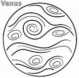 Coloring Venus Solar System Pages Printable Sun Second Space sketch template
