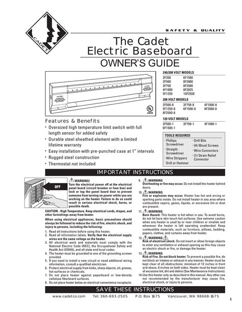 cadet baseboard wiring diagram wiring draw  schematic