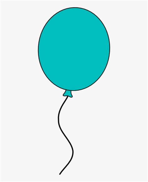 teal balloon dark outline clip art  turquoise balloon clip art