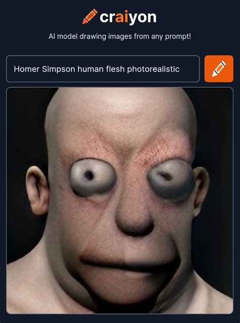 Homer Simpson Human Flesh Photorealistic Weirddalle