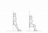 Wall Squat Weight Nothing Everything Calves Hamstrings Quads Glutes Work Body sketch template