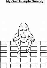 Dumpty Humpty Coloring Pages Wall Own Rhyme Nursery Sat sketch template