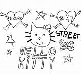 Coloring Kitty Hello Coloringcrew sketch template