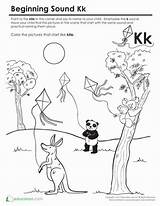 Sounds Beginning Worksheet Phonics Education Letter Sound Worksheets Kite Coloring Activities Learning Preschool sketch template