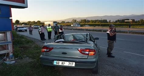 tokat ta trafik kazası 1 Ölü 4 yaralı tokat