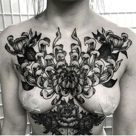 pin  zhongbijing  tattoodles chest tattoos  women tattoos