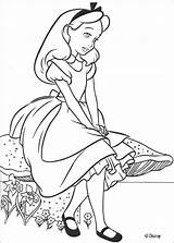 Coloring Alice Wonderland Pages Disney Popular sketch template