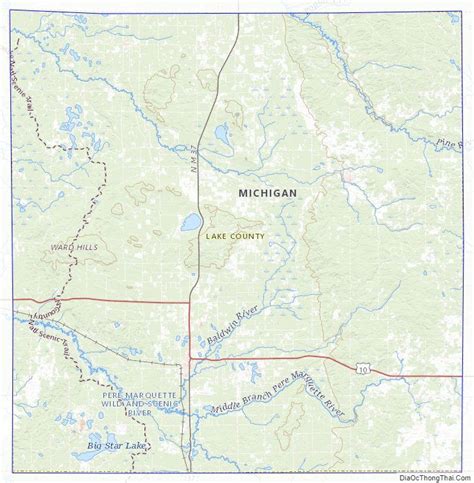 topographic map  lake county michigan trong  ban  michigan