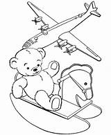 Coloring Teddy Bear Pages Toys Holidays Boys Cane Holding Candy sketch template