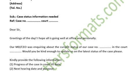 write letters  letter  lawyer requesting information  court