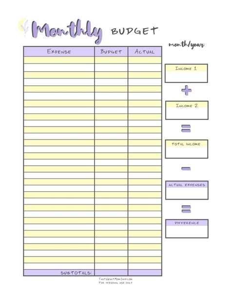 budget template printables    life easier budgeting