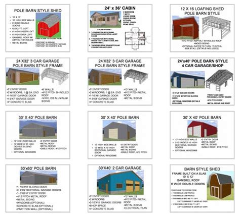 pole barn plans blueprints construction drawings  barn plans  blueprints