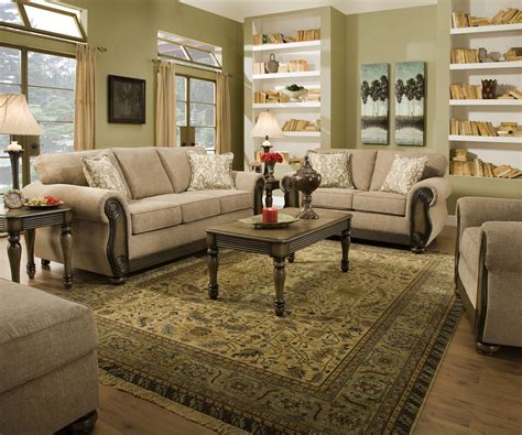 Theory Dunes Traditional Beige Living Room Furniture Set W