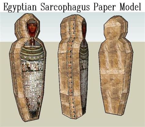 egyptian sarcophagus paper model  papermau