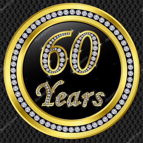 years anniversary happy birthday golden icon  diamonds vector