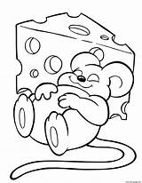 Cheese Coloring Mouse Pages Printable Print sketch template