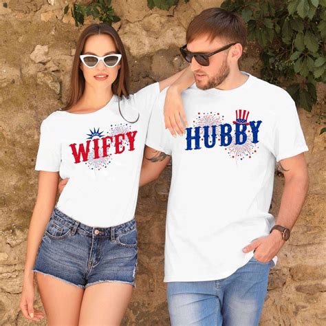 Wifey Hubby Shirts Hubby And Wife 4th July Couples Shirts Etsy